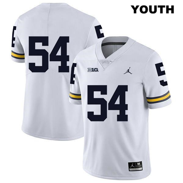 Youth NCAA Michigan Wolverines Kraig Correll #54 No Name White Jordan Brand Authentic Stitched Legend Football College Jersey UK25V00LG